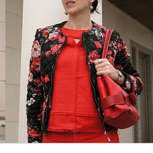 Mango cropped light puff quilted jacket